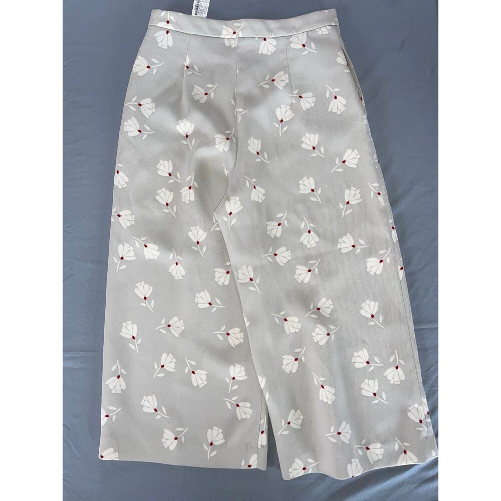 ZARA Basic Wide Leg Crop Kick Flare Lightweight Casual Pants. Women's XS, MINT - Picture 4 of 5